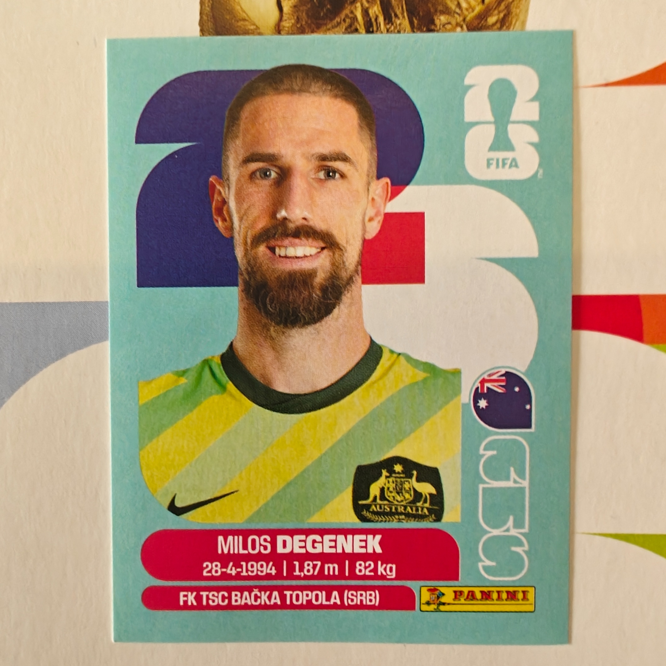 AUS10 - Australia - Milos Degenek - FIFA World Cup 2026™ - Panini Sticker