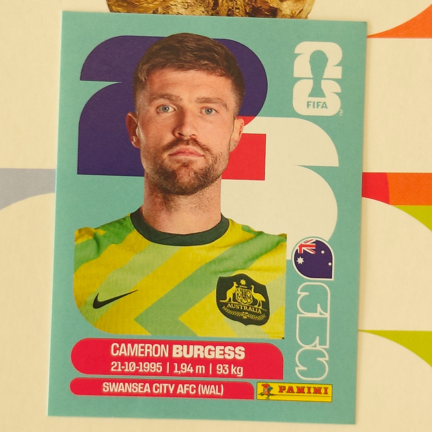 AUS8 - Australia - Cameron Burgess - FIFA World Cup 2026™ - Panini Sticker