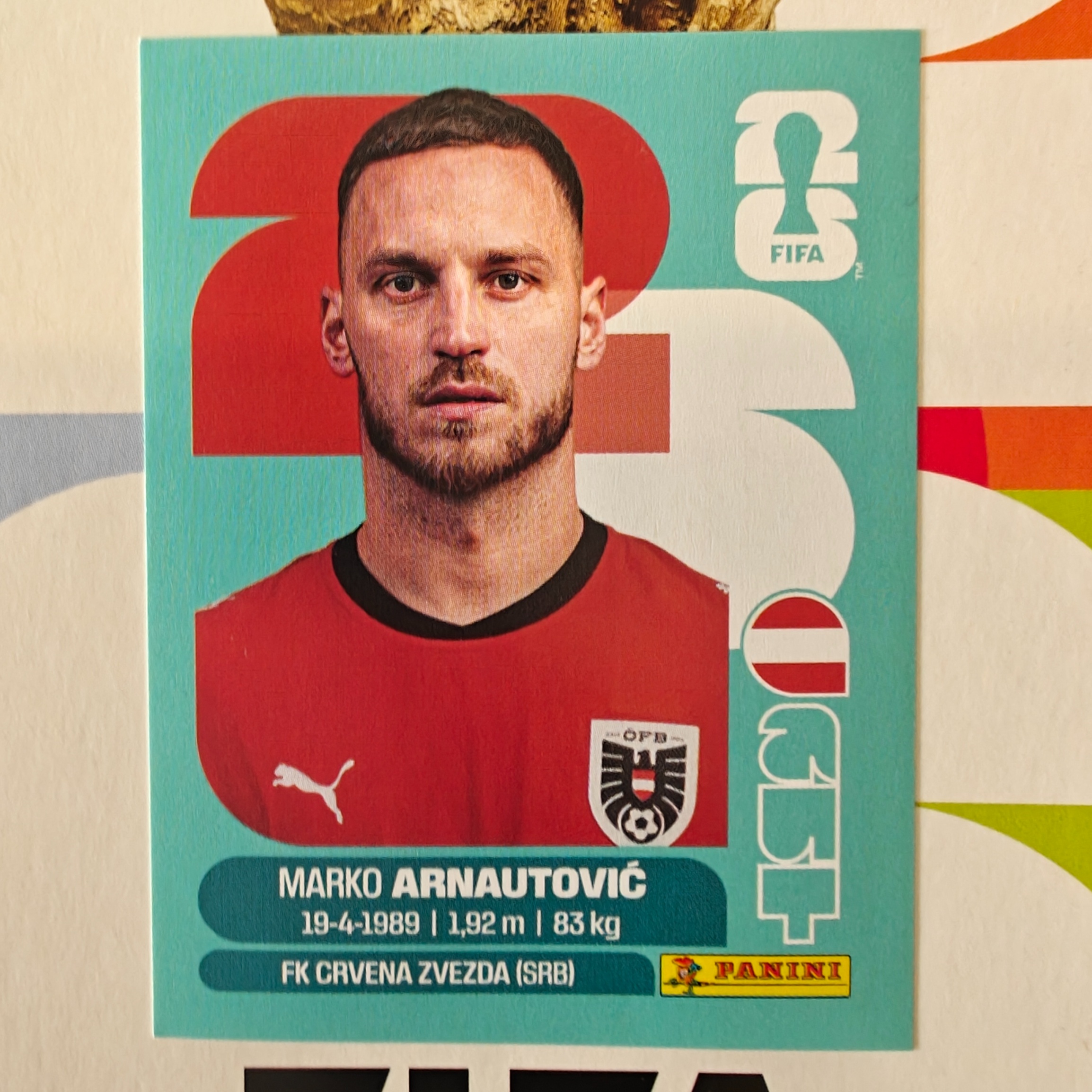 AUT20 - Austria - Marko Arnautović - FIFA World Cup 2026™ - Panini Sticker