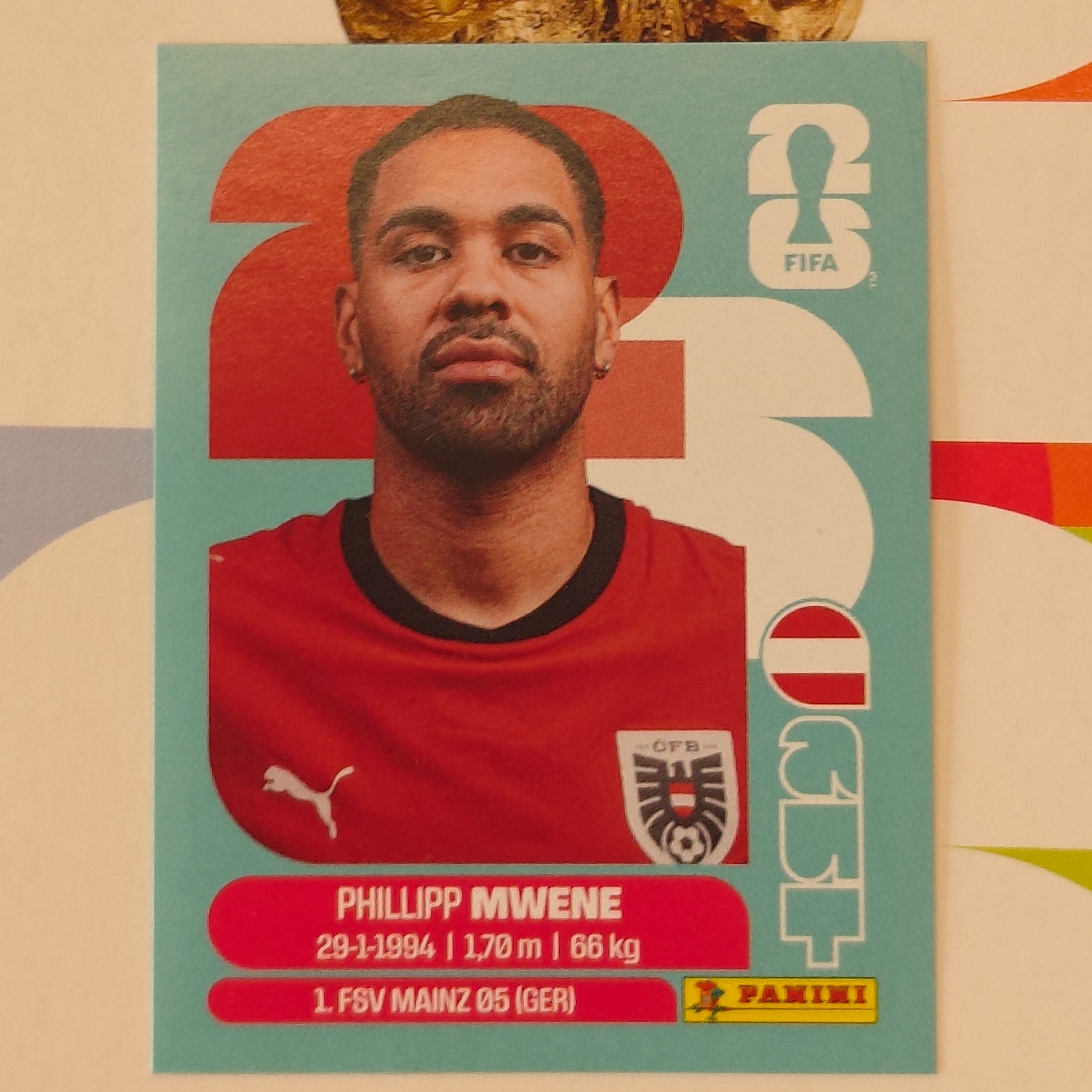 AUT8 - Austria - Phillipp Mwene - FIFA World Cup 2026™ - Panini Sticker