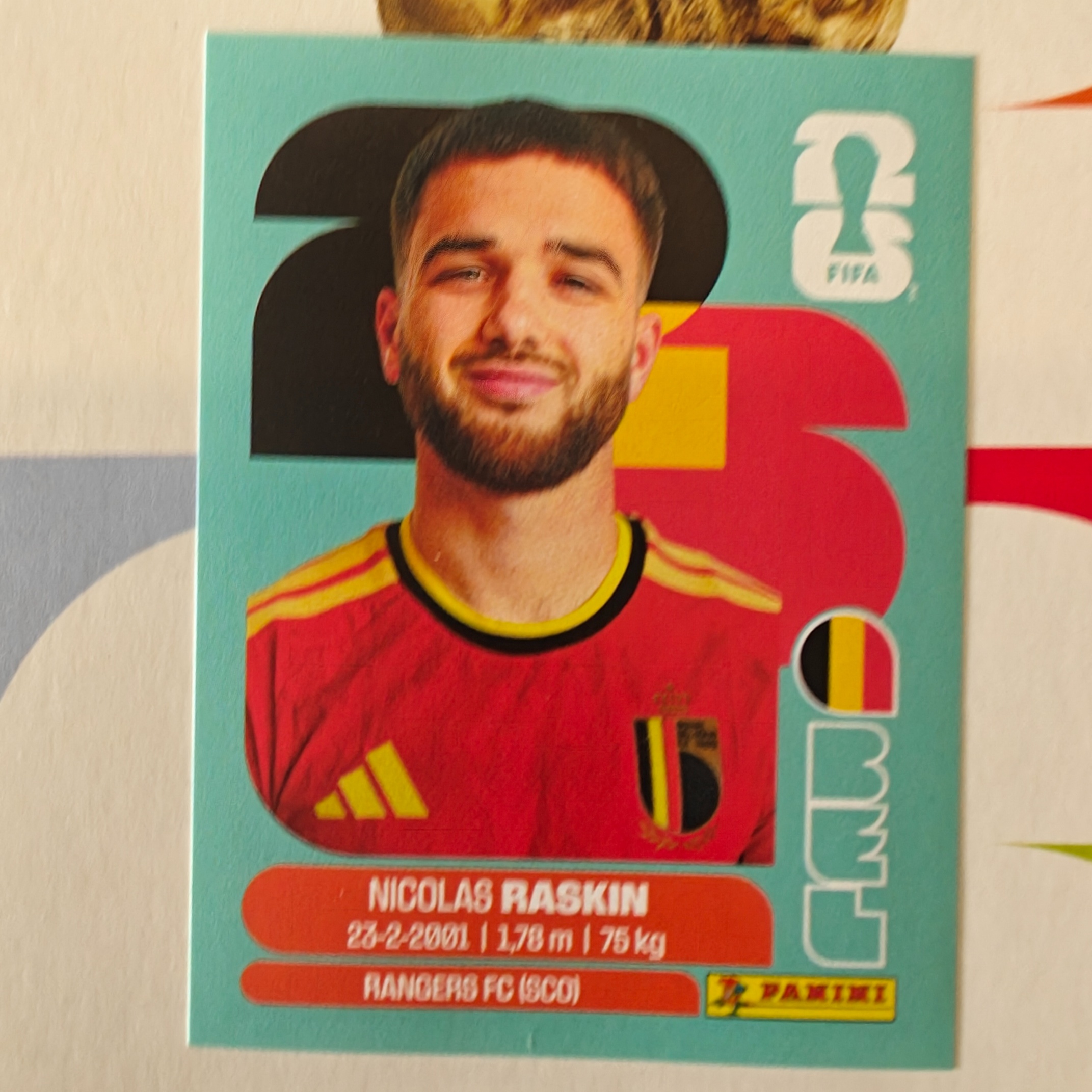 BEL11 - Belgium - Nicolas Raskin - FIFA World Cup 2026™ - Panini Sticker