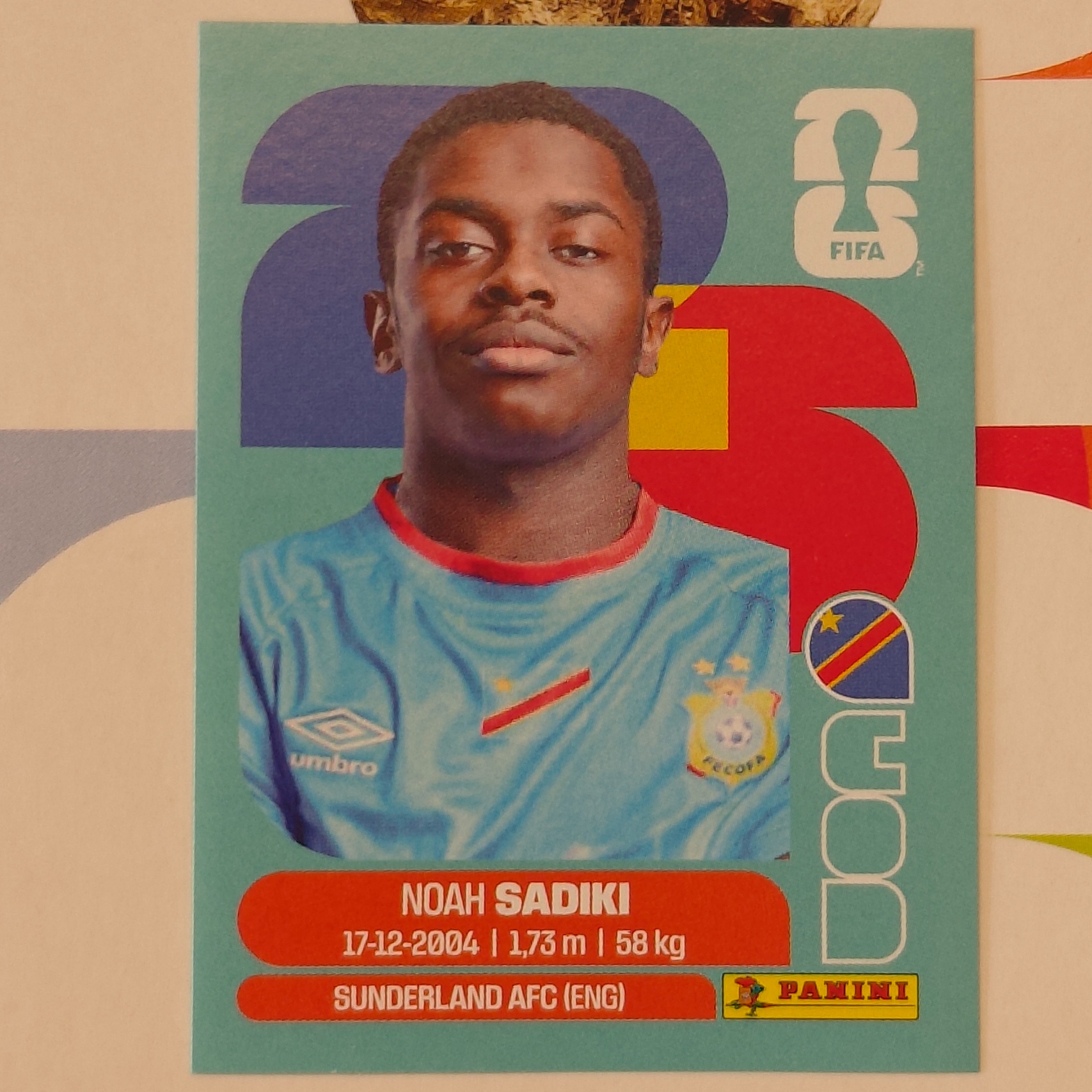 COD12 - Congo DR - Noah Sadiki - FIFA World Cup 2026™ - Panini Sticker