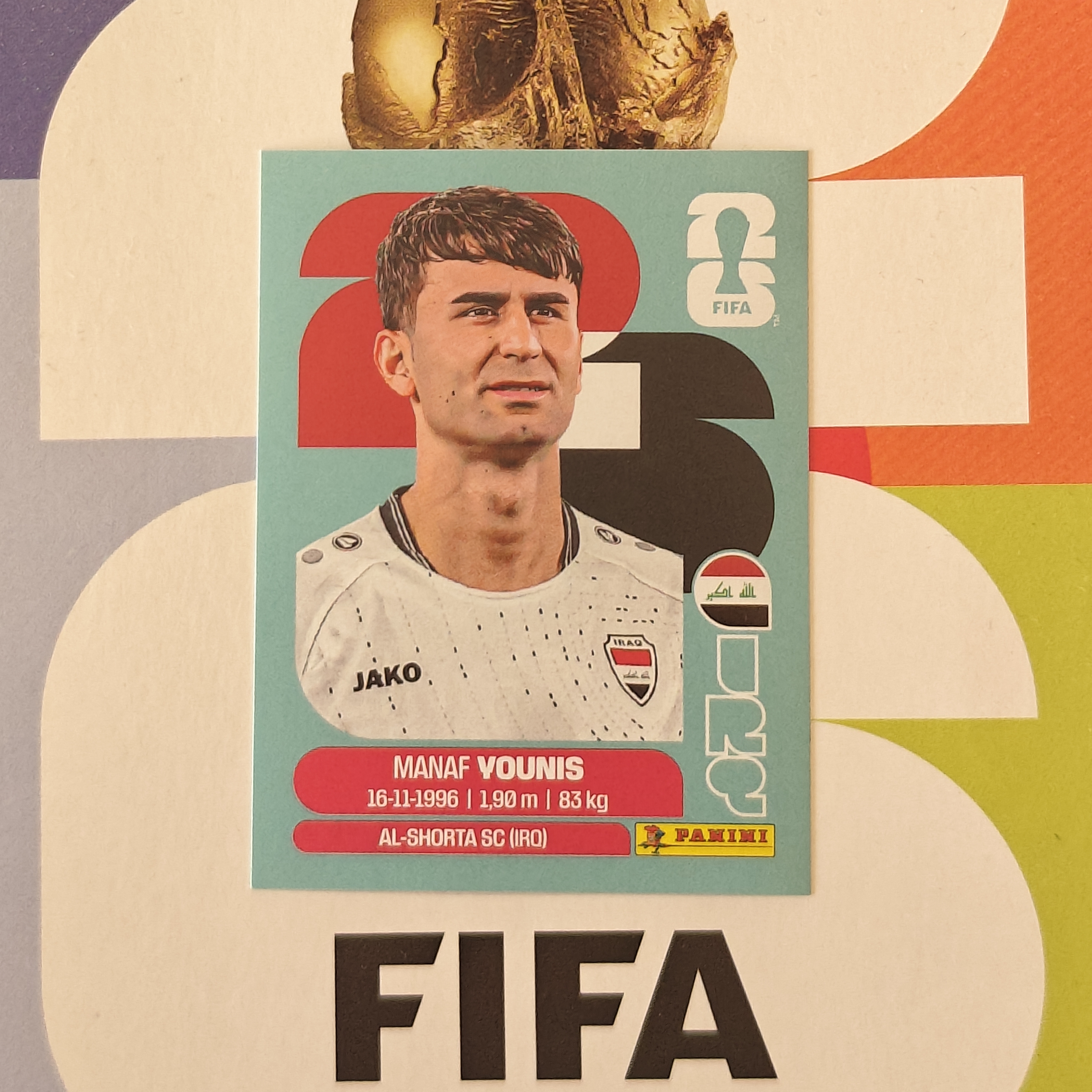 IRQ8 - Iraq - Manaf Younis - FIFA World Cup 2026™ - Panini Sticker