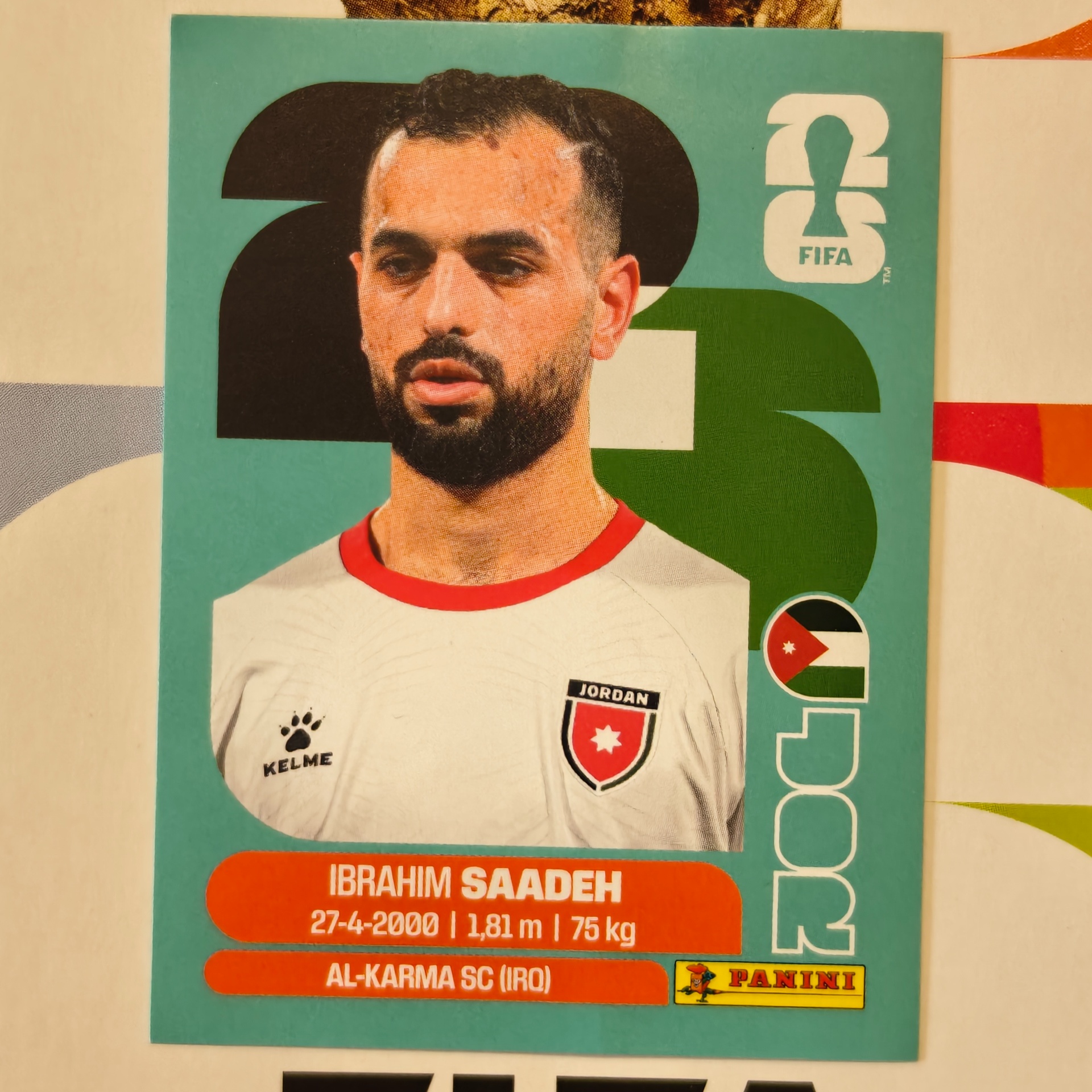 JOR9 - Jordan - Ibrahim Saadeh - FIFA World Cup 2026™ - Panini Sticker