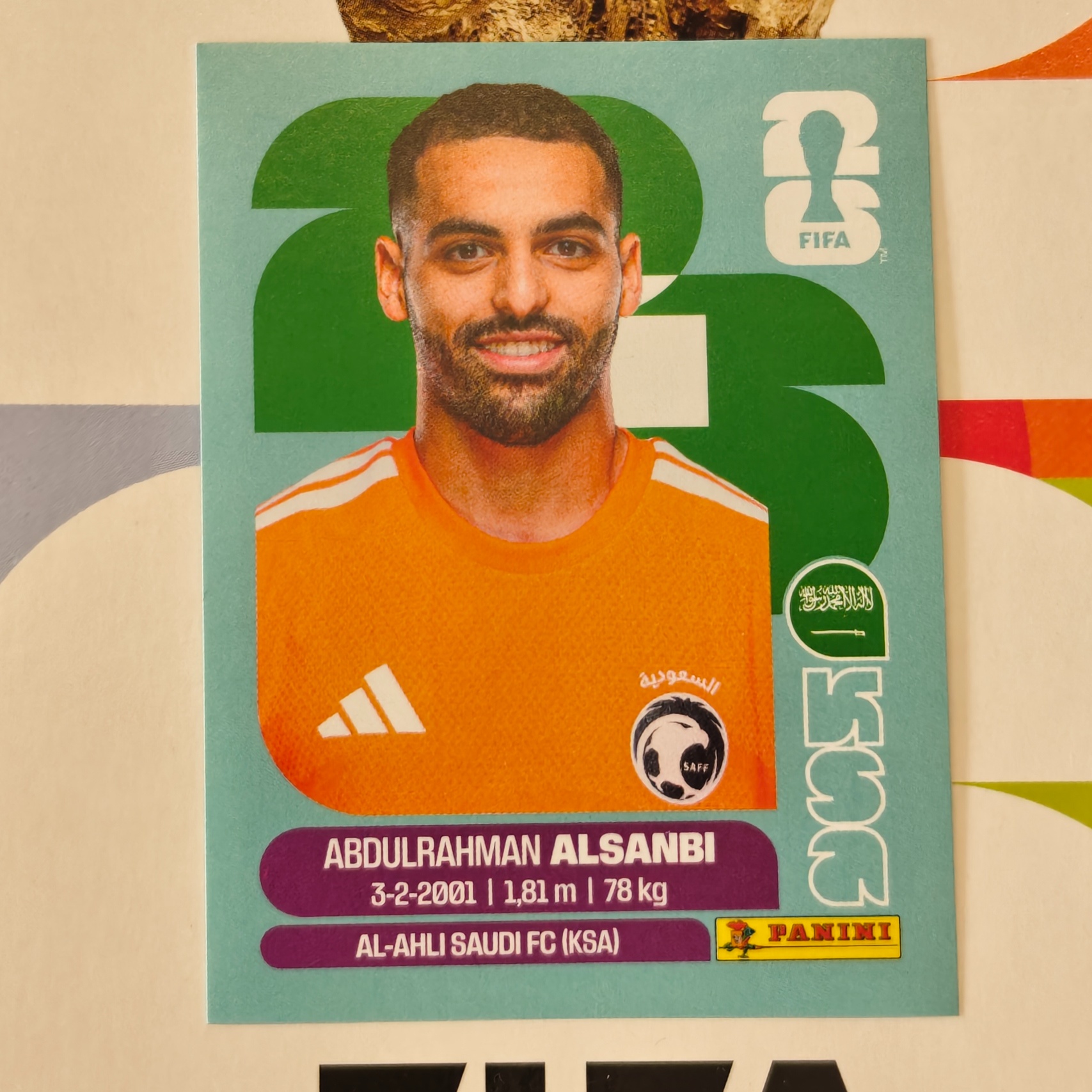 KSA3 - Saudi Arabia - Abdulrahman Al-Sanbi - FIFA World Cup 2026™ - Panini Sticker