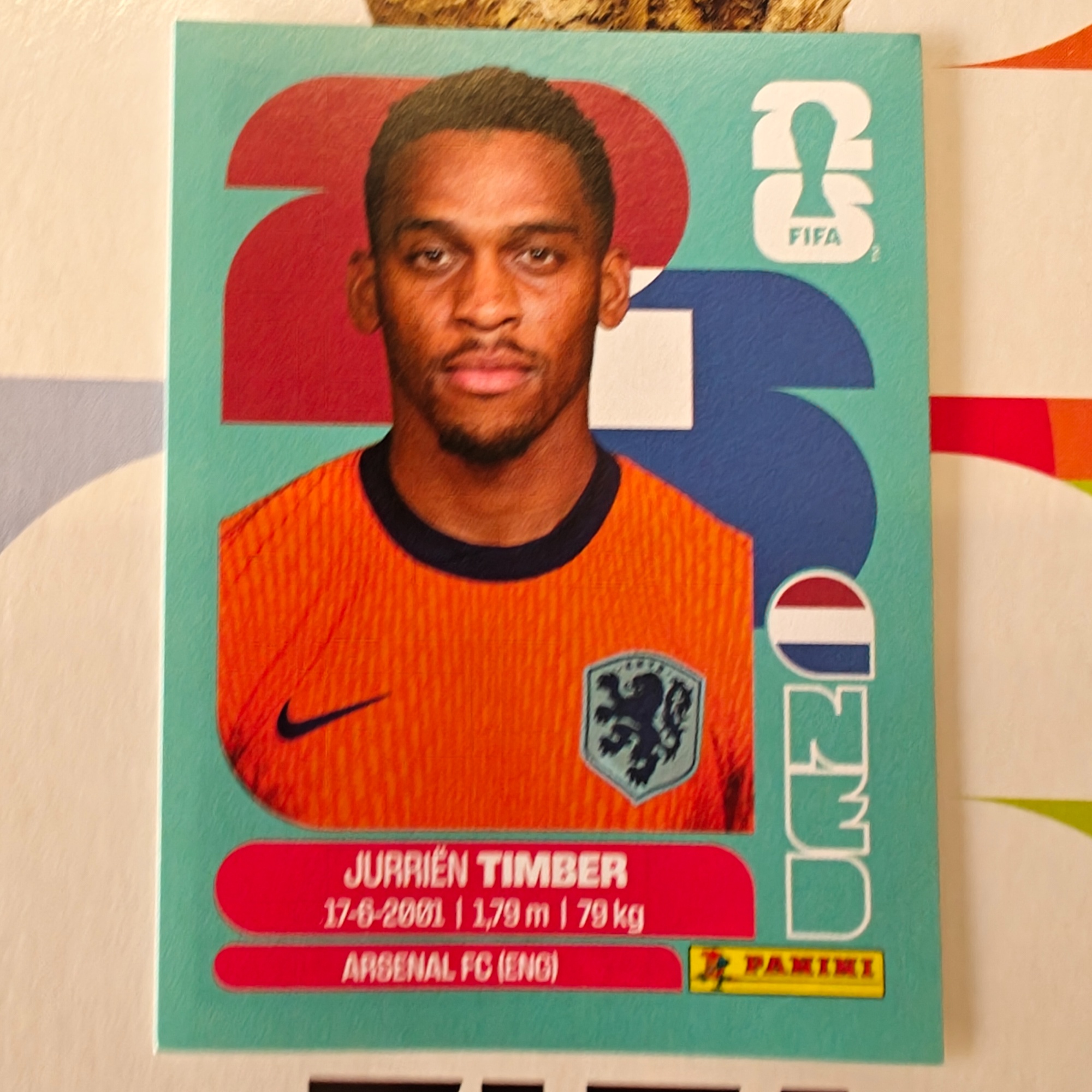 NED5 - Netherlands - Jurrien Timber - FIFA World Cup 2026™ - Panini Sticker