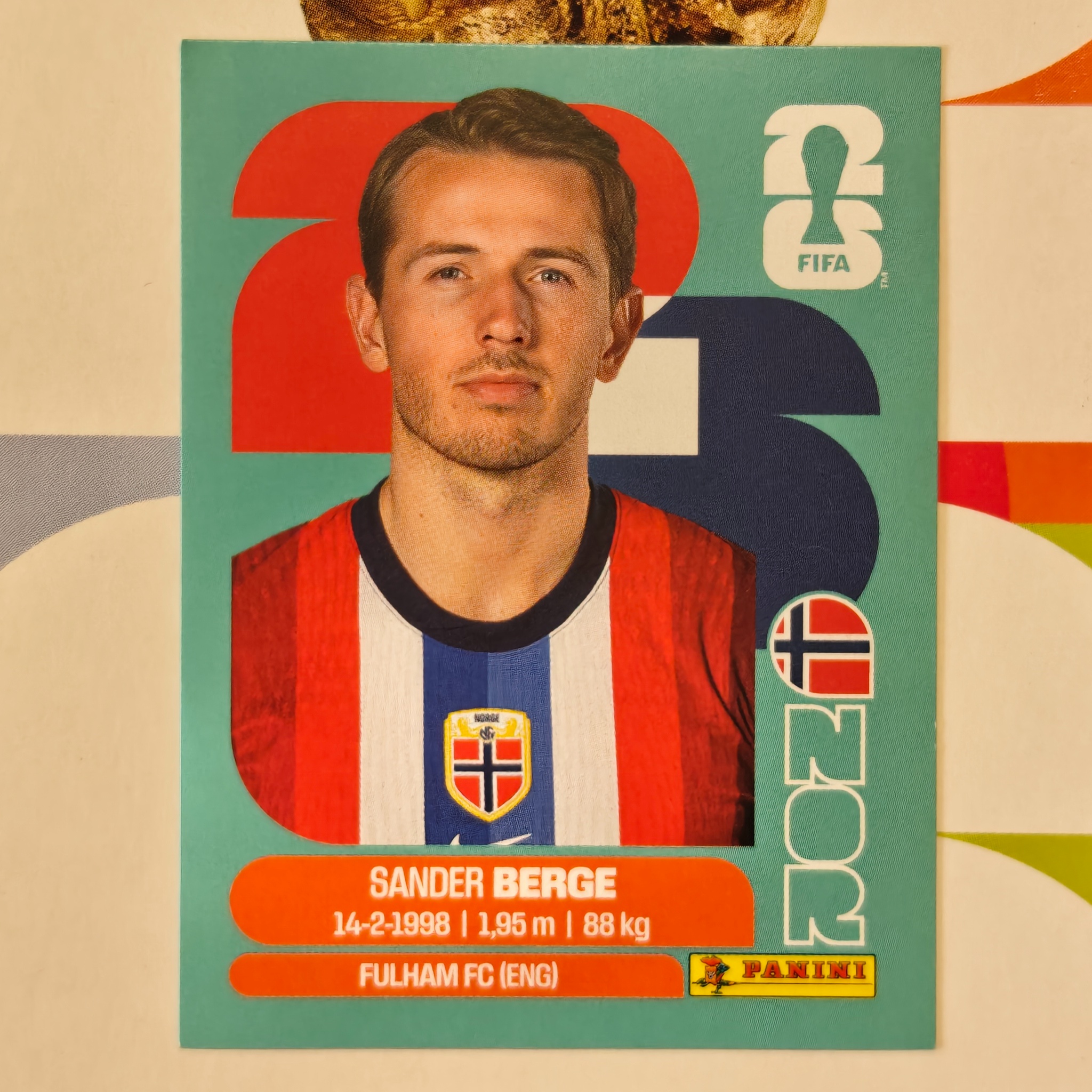 NOR11 - Norway - Sander Berge - FIFA World Cup 2026™ - Panini Sticker
