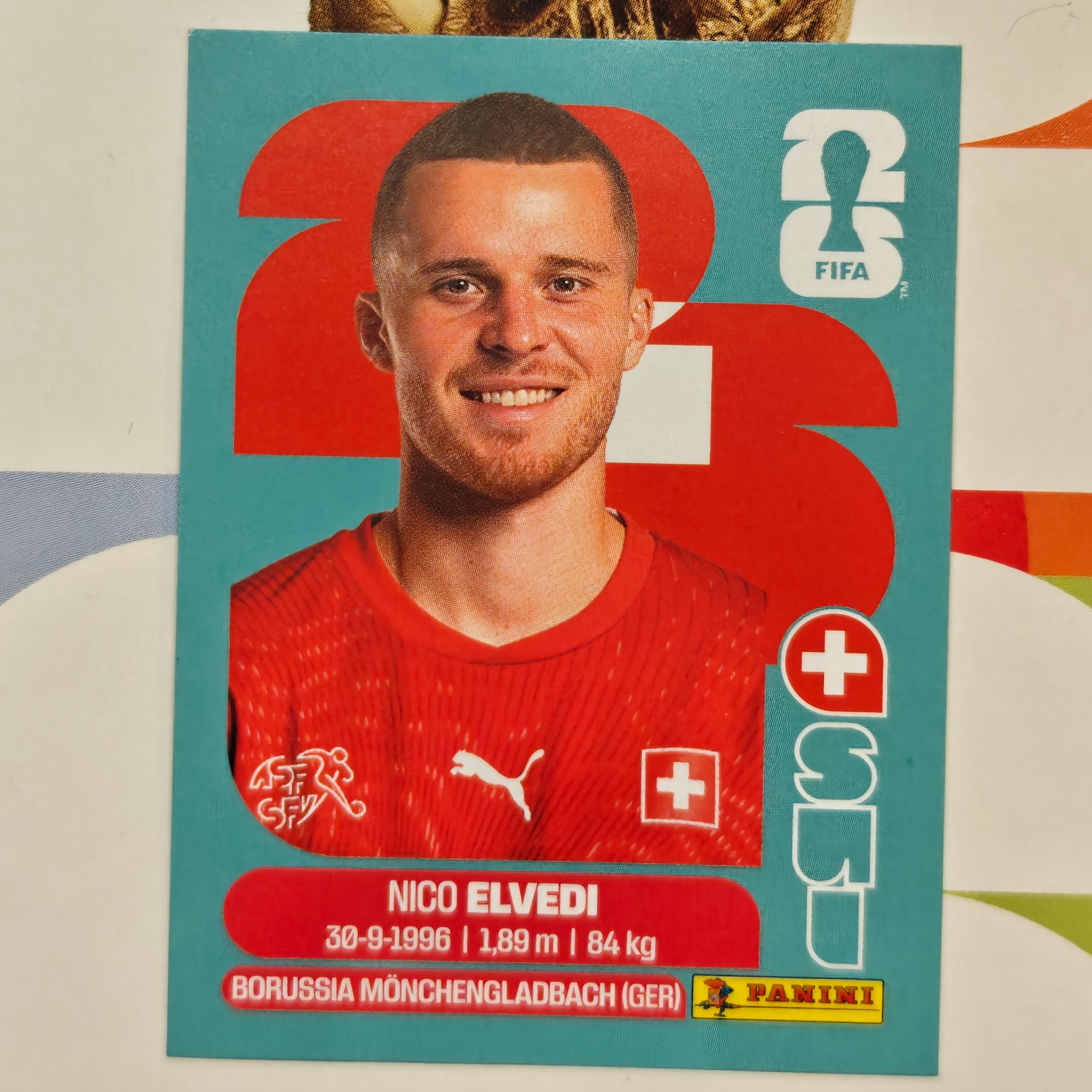 SUI6 - Switzerland - Nico Elvedi - FIFA World Cup 2026™ - Panini Sticker