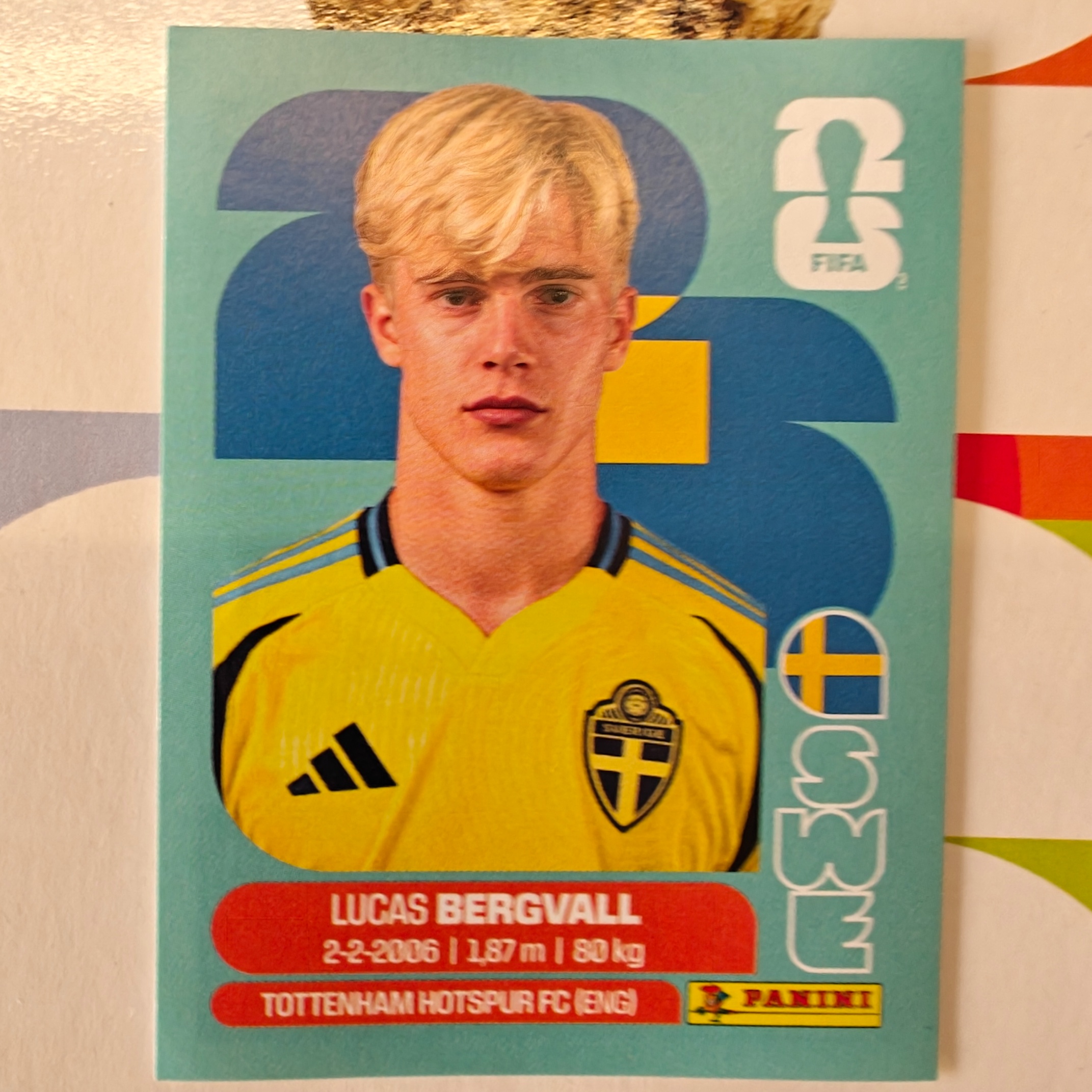 SWE8 - Sweden - Lucas Bergvall - FIFA World Cup 2026™ - Panini Sticker