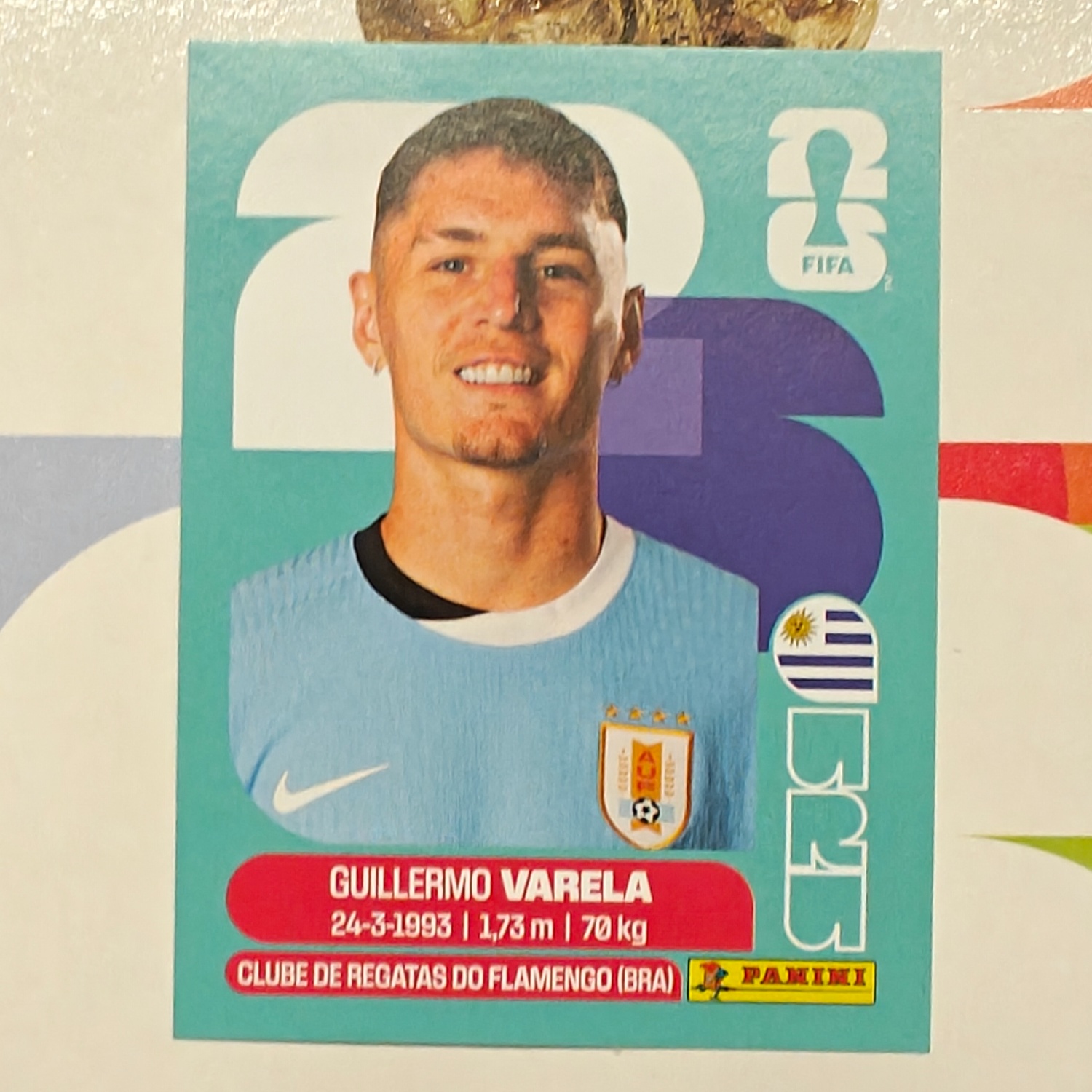 URU8 - Uruguay - Guillermo Varela - FIFA World Cup 2026™ - Panini Sticker