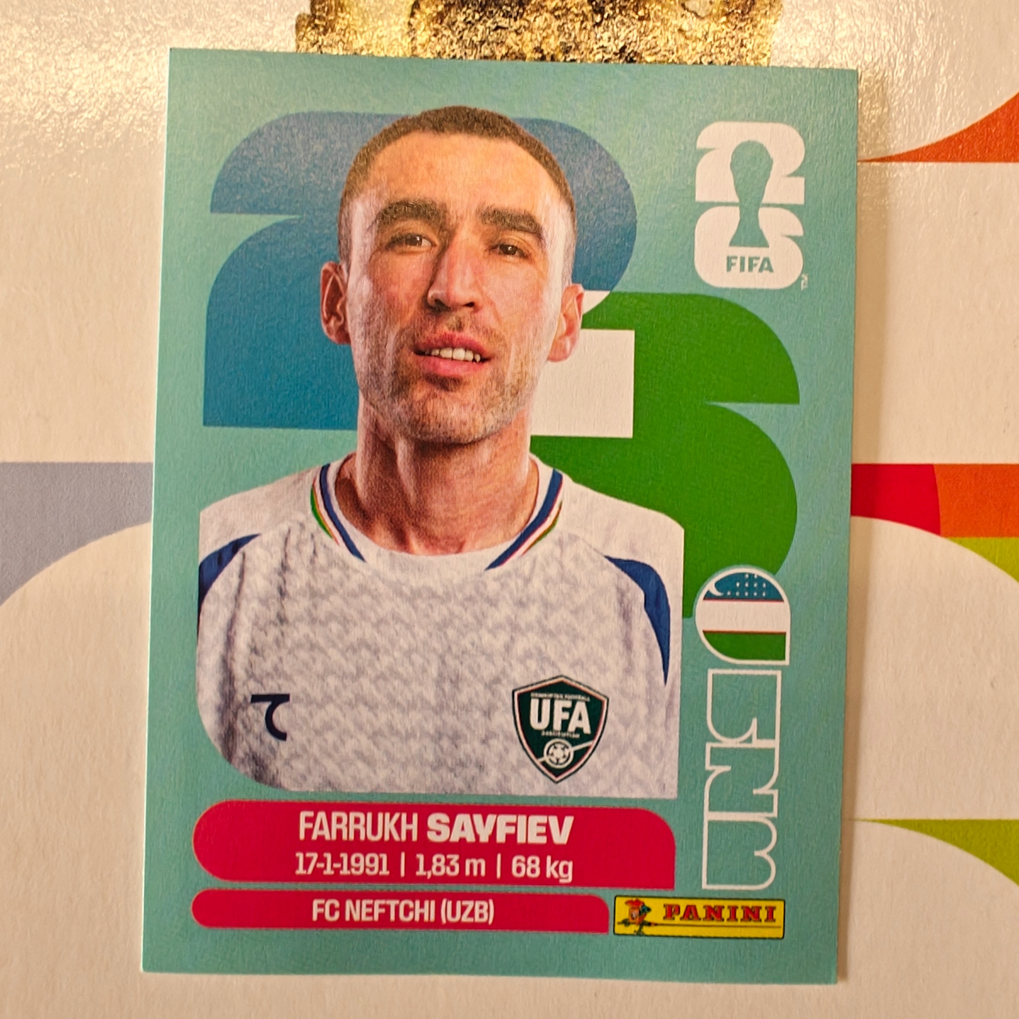 UZB3 - Uzbekistan - Farrukh Savfiev - FIFA World Cup 2026™ - Panini Sticker