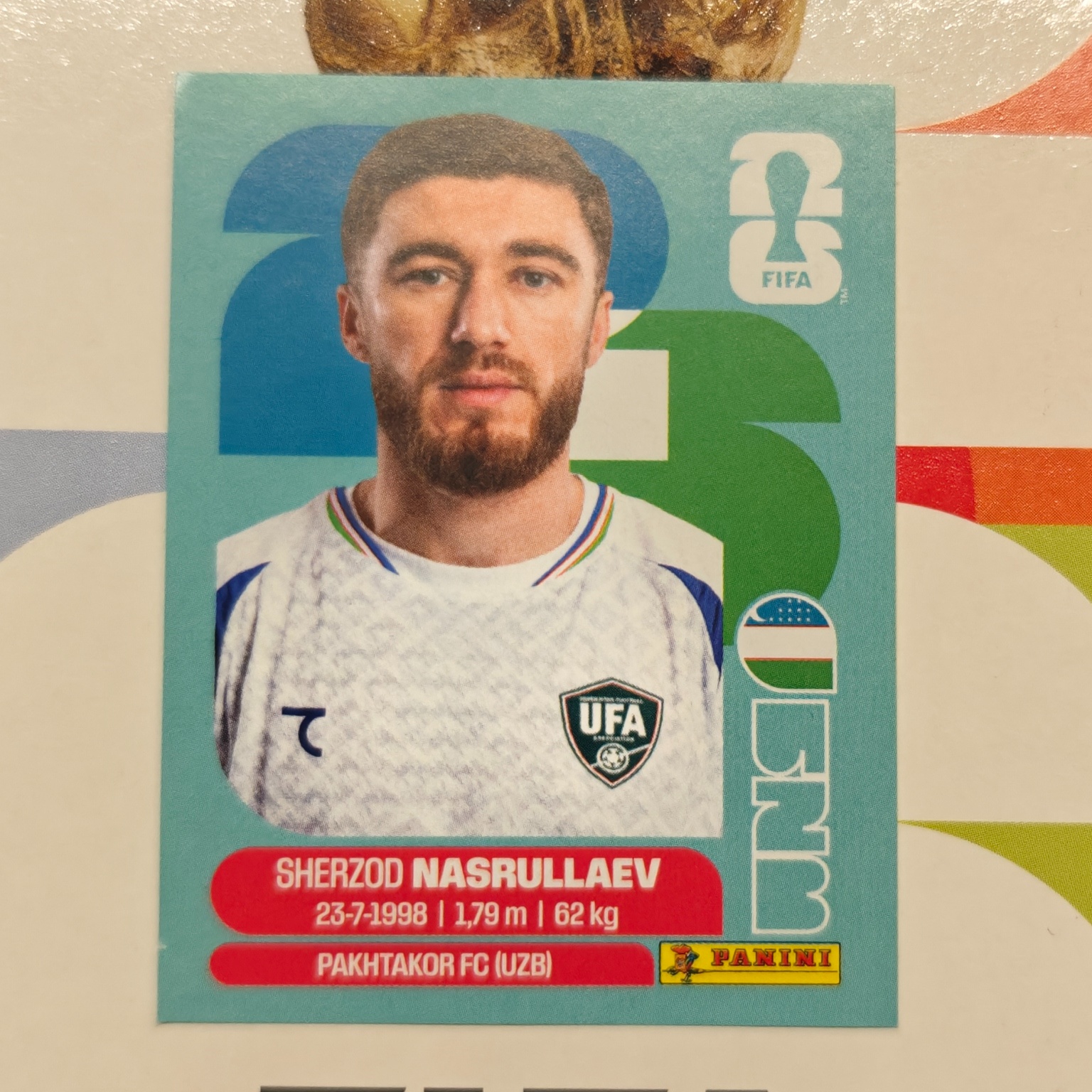 UZB4 - Uzbekistan - Sherzod Nasrullaev - FIFA World Cup 2026™ - Panini Sticker
